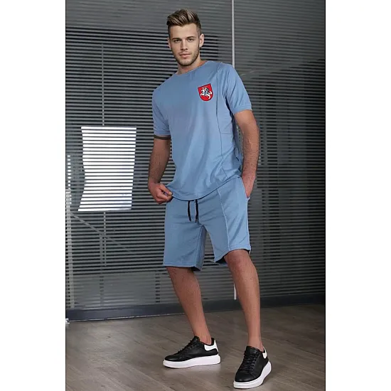 Žydros spalvos komplektas trumpomis rankovėmis HERBAS PK5213 Premium