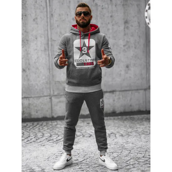 Akcija Tamsiai pilkas vyriškas sportinis komplektas Star JS/8C59/5