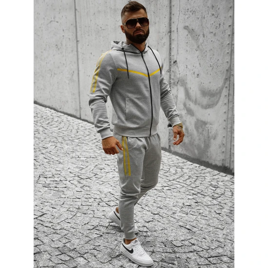 Pilkos spalvos vyriškas sportinis komplektas Ronex JS/C8117