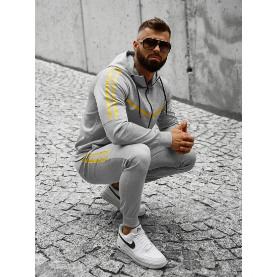 Pilkos spalvos vyriškas sportinis komplektas Ronex JS/C8117