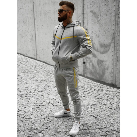 Pilkos spalvos vyriškas sportinis komplektas Ronex JS/C8117