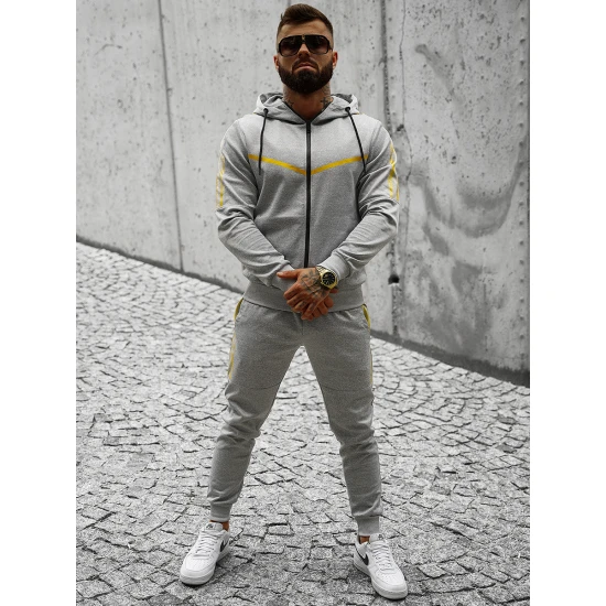 Pilkos spalvos vyriškas sportinis komplektas Ronex JS/C8117