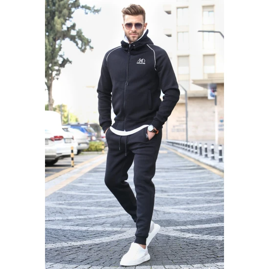 Juodas vyriškas sportinis komplektas Vikol PK5660 Premium