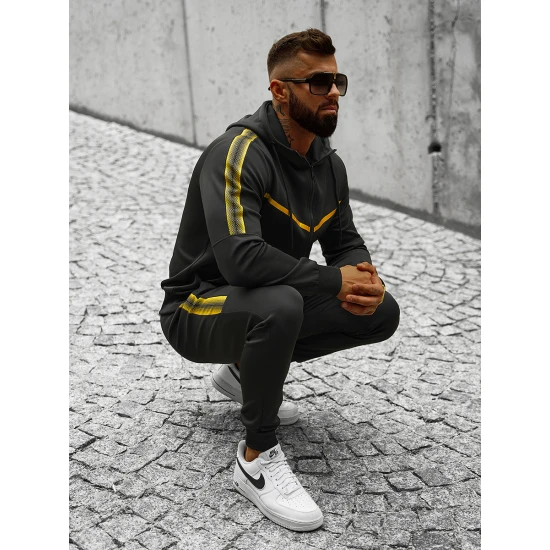 Juodas spalvos vyriškas sportinis komplektas Ronex JS/C8117