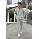 Light Grey men's hooded set Agero PK3024 Premium