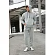 Light Grey men's hooded set Agero PK3024 Premium