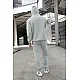 Light Grey men's hooded set Agero PK3024 Premium