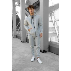 Šviesiai pilkas vyriškas komplektas su gobtuvu Zipos