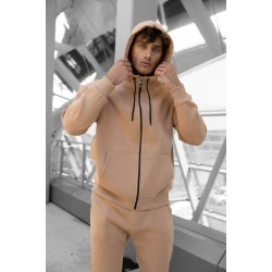 Šviesiai rudas komplektas su gobtuvu Zipos