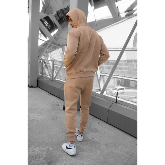 Šviesiai rudas komplektas su gobtuvu Zipos PK3025 Premium