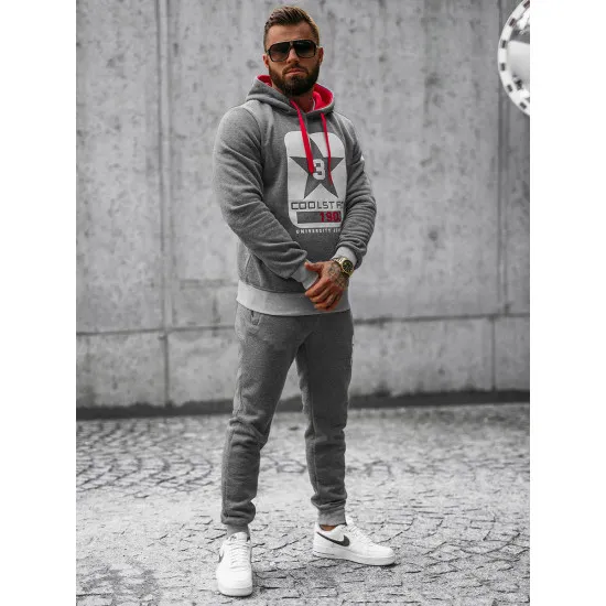 Akcija Tamsiai pilkas vyriškas sportinis komplektas Star JS/8C59/5