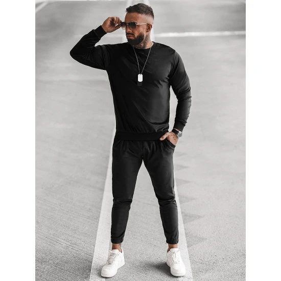 Akcija Veliūrinis vyriškas juodas laisvalaikio komplektas Kafil O/12130Z