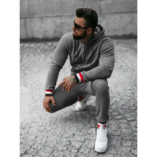 Vyriškas tamsiai pilkas sportinis kostiumas Grafor JS/8C65/5 Premium