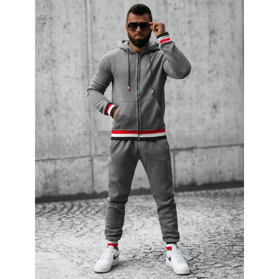 Vyriškas tamsiai pilkas sportinis kostiumas Grafor JS/8C65/5 Premium