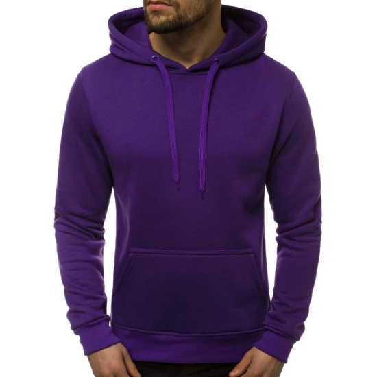 Violetinės spalvos vyriškas džemperis su gobtuvu Buvoli JS/2009