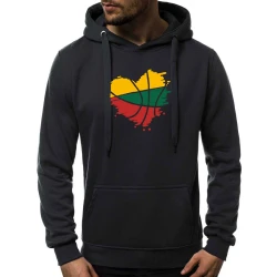 Vyriškas juodos spalvos džemperis su gobtuvu LTU