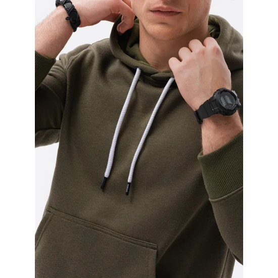 Vyriškas chaki spalvos džemperis su gobtuvu Luna B979