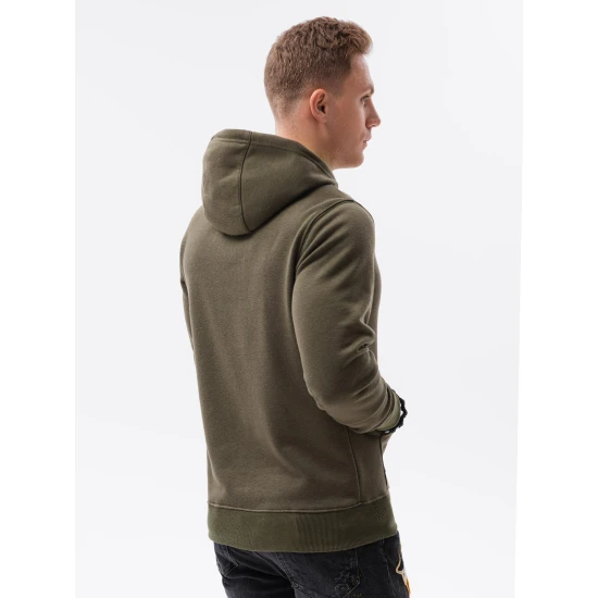 Vyriškas chaki spalvos džemperis su gobtuvu Luna B979