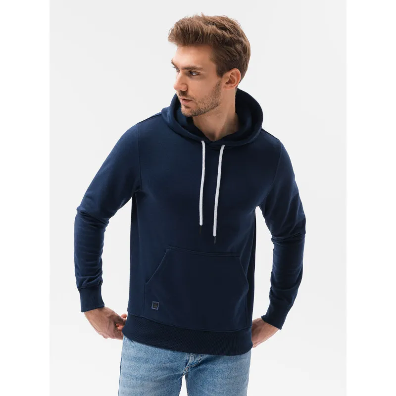 Men's dark blue hooded jumper Luna B979