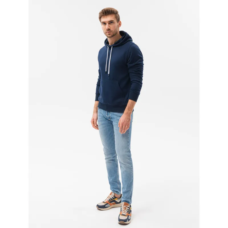 Men's dark blue hooded jumper Luna B979