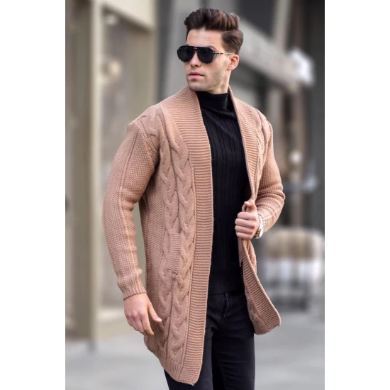 Rudos spalvos vyriškas megztinis Roget PK5996 Premium