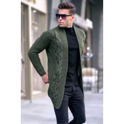 Chaki spalvos vyriškas megztinis Roget