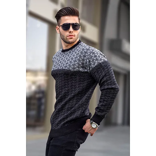 Vyriškas juodas megztinis Boron PK5977 Premium
