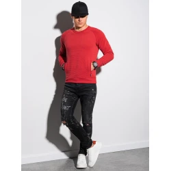 Raudonas vyriškas džemperis be gobtuvo Karmil