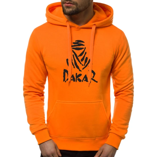Oranžinis/juodas vyriškas džemperis su gobtuvu Dakar JS/2009