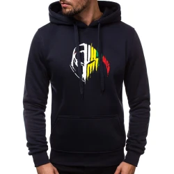 Juodos spalvos vyriškas džemperis su gobtuvu Riteris