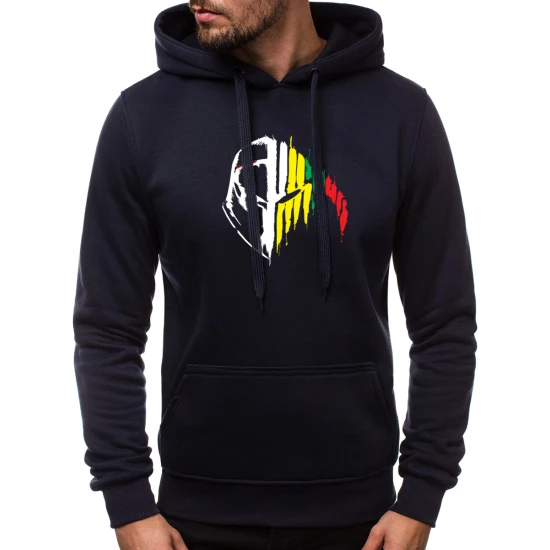 Juodos spalvos vyriškas džemperis su gobtuvu Riteris JS/2009