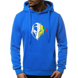 Mėlynos spalvos vyriškas džemperis su gobtuvu Riteris