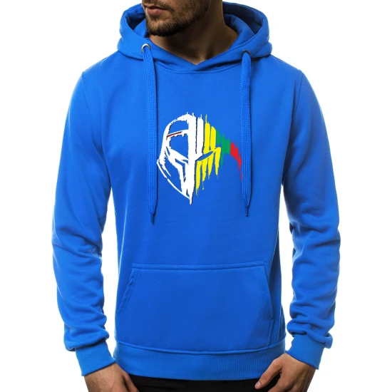 Mėlynos spalvos vyriškas džemperis su gobtuvu Riteris JS/2009