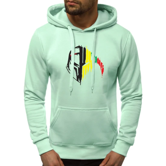 Mėtinės spalvos vyriškas džemperis su gobtuvu Riteris JS/2009