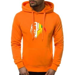 Oranžinis vyriškas džemperis su gobtuvu Riteris