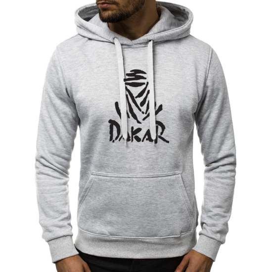 Pilkos spalvos vyriškas džemperis su gobtuvu Dakar JS/2009