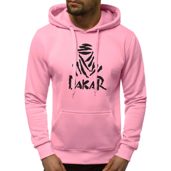 Šviesiai rožinis vyriškas džemperis su gobtuvu Dakar JS/2009