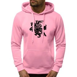 Šviesiai rožinis vyriškas džemperis su gobtuvu Vytis