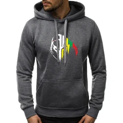 Tamsiai pilkos spalvos vyriškas džemperis su gobtuvu Riteris