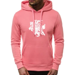 Tamsiai rožinis vyriškas džemperis su gobtuvu Vytis