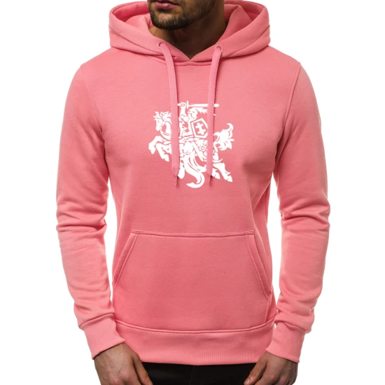 Tamsiai rožinis vyriškas džemperis su gobtuvu Vytis JS/2009