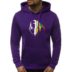 Violetinės spalvos vyriškas džemperis su gobtuvu Riteris