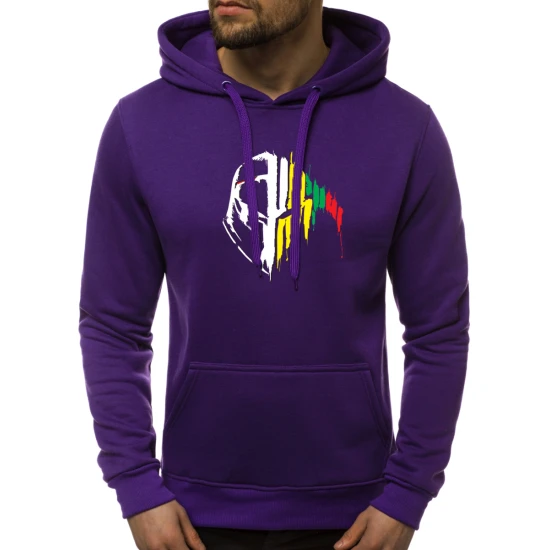 Violetinės spalvos vyriškas džemperis su gobtuvu Riteris JS/2009