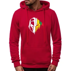 Bordo spalvos vyriškas džemperis su gobtuvu Riteris