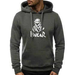 Grafitinės spalvos vyriškas džemperis su gobtuvu Dakar