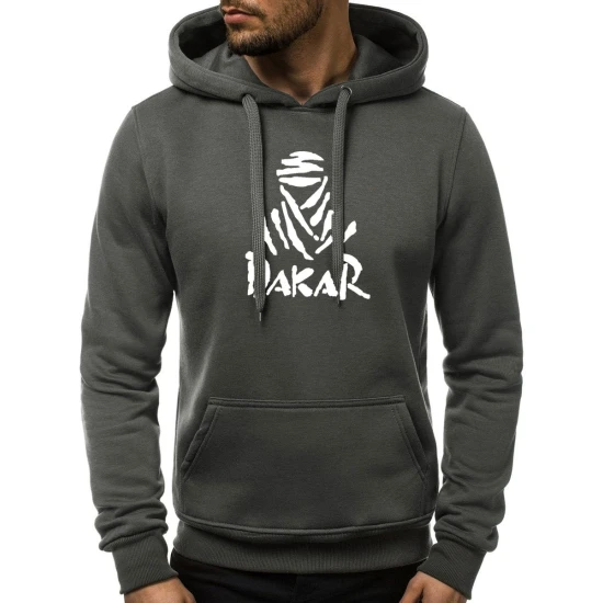 Grafitinės spalvos vyriškas džemperis su gobtuvu Dakar JS/2009