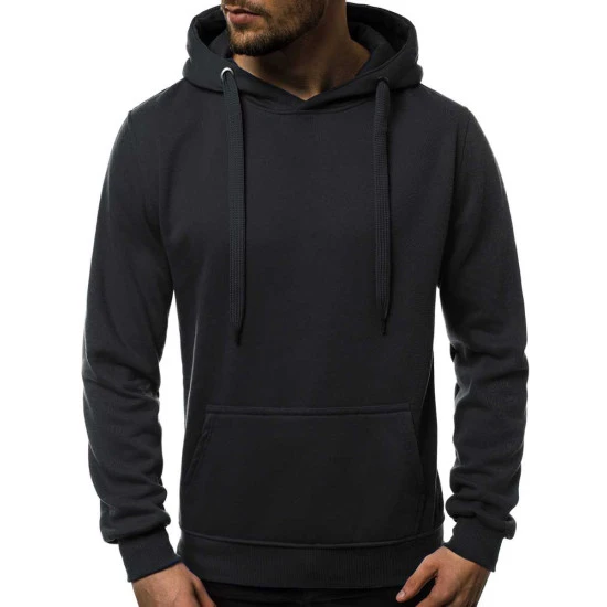 Juodos spalvos vyriškas džemperis su gobtuvu Buvoli JS/2009