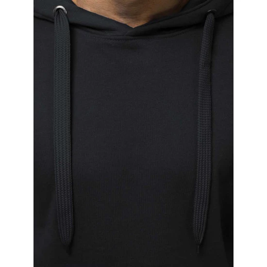 Juodos spalvos vyriškas džemperis su gobtuvu Buvoli JS/2009