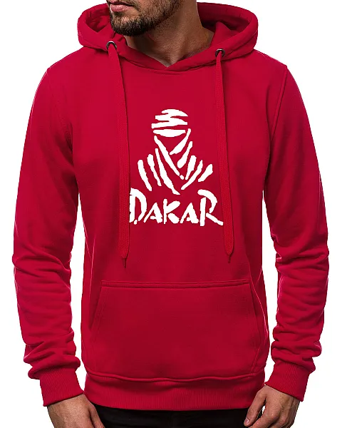 Bordo spalvos vyriškas džemperis su gobtuvu Dakar
