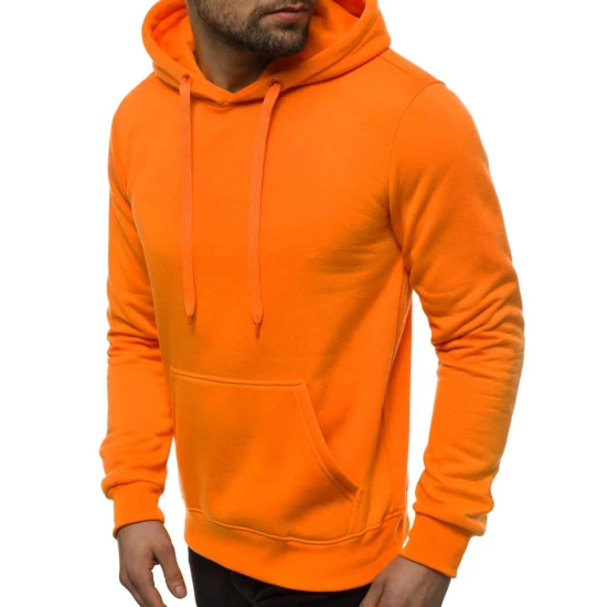 Oranžinės spalvos vyriškas džemperis su gobtuvu Buvoli JS/2009